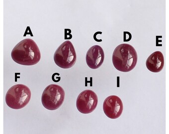 Ruby Cabochon AAA+ Natural Red Ruby Mix Cabochon Loose Gemstone, Ruby Cabochon Unheated Untreated, Top Quality Birthstone For Jewelry Making