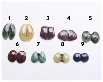 9 Matching Pairs Gemstone Natural Untreated Unheated Rose Cut Faceted Pair Loose Gemstone Faceted Pair Gemstone Jewelry Supplies