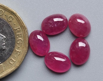 Ruby Gemstone, Natural Untreated Red Ruby Smooth Polished Oval Cabochon Set Loose Gemstone, Oval Ruby Cabochon  For Jewelry Supplies, 6To8MM