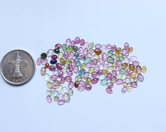 Rose Cut Gemstone ,Natural Multi Tourmaline Rose Cut Faceted Cabochon Mix Shape Lot , Tourmaline Rose Cut Faceted Loose Gemstone 3.5TO6.5MM