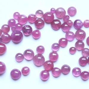 Ruby Gemstone  AAA+ Natural Red Ruby Round Smooth Polished Cabochon Loose Gemstone, Ruby Red Cabochon Unheated Ruby Loose Gemstone 1.5To4MM