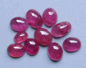 Ruby Gemstone Cabochon, Natural Untreated Red Ruby Smooth Polished Oval Cabochon Loose Gemstone, Ruby Cabochon Lot Jewelry Supplies 4To6MM,