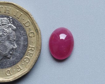 Rubí natural de 9 x 7 mm, piedra preciosa suelta de cabujón ovalado pulido liso de rubí rojo AAA++, suministros de joyería de cabujón de rubí suelto, 2,60 quilates