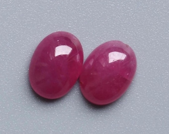 Coppia di rubini, rubino rosso naturale AAA++, cabochon ovale liscio e lucidato, pietra preziosa sciolta, coppia di rubini ovali sciolti per la creazione di gioielli, 6 x 8 mm, 2,90 ct.