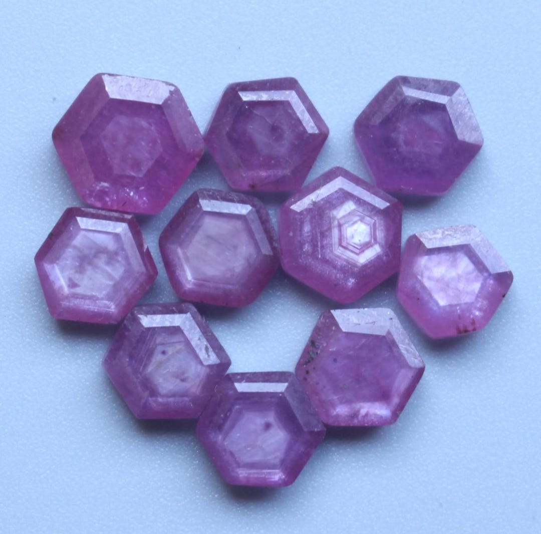 Blue Raspberry Stone Sapphire Gemstone Step Cut, Natural Untreated Raspberry Pink Sheen ...