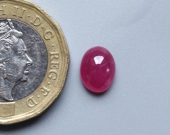 Natural Ruby Gemstone, AAA++ Red Ruby Smooth Polished Oval Cabochon Loose Gemstone, Loose Ruby Cabochon Jewelry Supplies, 8.5X6.5MM, Ct.2.10