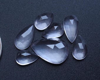 Rose Cut Gemstone Natural Rose Quartz Rose Cut Faceted Cabochon Loose Gemstone , Quartz Cut Faceted , Rose Quartz Jewelry Making 9.5TO16.5MM