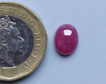 Rubí natural, piedra preciosa suelta de cabujón ovalado pulido liso de rubí rojo AAA+++, suministros de joyería de cabujón de rubí suelto, 9 x 7 mm, 2,65 quilates