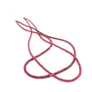 Loose Beads Gemstone AAA Natural Ruby Strand 14 To 19 Inch Necklace Red Ruby Smooth Rondelle Neckalce 4TO2MM Loose Beads Ruby Gemstone
