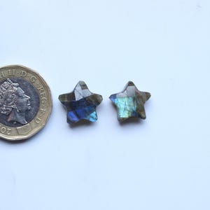 Rose Cut Gemstone Natural Unheated Labradorite Rose Cut Both Side Multi Fire Faceted Cabochon Pair Loose Gemstone Jewelry Supplies 13X13MM