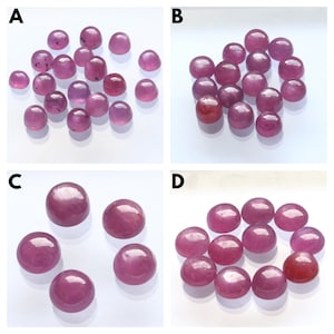 Ruby Gemstone Cabochon AAA+ Natural Red Ruby Round Smooth Polished Cabochon Loose Gemstone, Ruby Cabochon Unheated Ruby Loose Gemstone