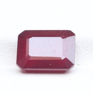 9X7MM Natural Ruby Faceted Gemstone, Red Ruby Crystal, Natural Ruby Emerald Cut Faceted , Ruby Faceted Baguette Loose Cut Gemstone 3.50 CT