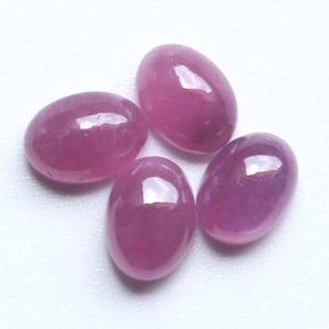 7 x 5 MM, Rubin Ädelsten, Naturlig Obehandlad Lila Rubin Slät Polerad Oval Lot Cabochon Lös Ädelsten, Rubin Cabochon Örhängen Smyckestillbehör