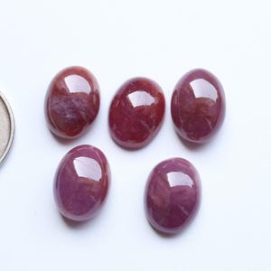 Cabochon Gemstone AAA+ Natural Red Ruby Oval Cabochon Loose Gemstone, Ruby Unheated Untreated Cabochon, Top Quality Birthstone 16X12MM 5 Pcs