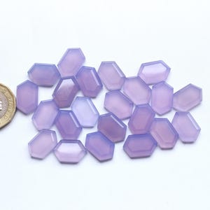 Onyx Gemstone Natural Onyx Lavender Fancy Shape Step Cut Faceted Cabochon Loose Gemstone Onyx Step Cut Faceted Cabs Jewelry Supplies 16X10MM