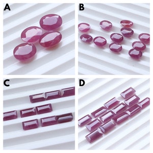 Natural Red Ruby Gemstone Ruby Faceted Gemstone Emerald Cut Gemstone, Natural Ruby Cut Grade Faceted Emerald Cut Ruby Loose Gemstone