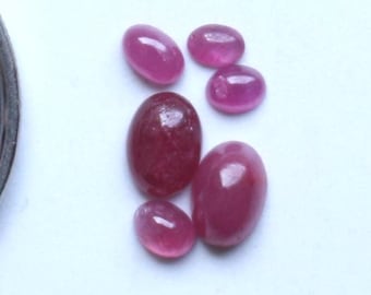 Ruby Gemstone  AAA+ Natural Red Ruby Oval Smooth Polished Cabochon Loose Gemstone, Ruby Red Cabochon Unheated Ruby Loose Gemstone 3To6MM