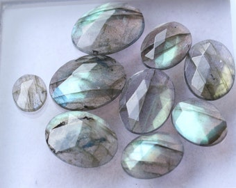 Labradorite Gemstone Natural Blue Flashy Fire Labradorite Rose Cut Oval Shape  Blue Flashy Fire Rose Cut Loose Labradorite Loose Gemstone