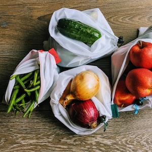 Set of 9 Reusable Produce Bags for Zero waste Grocery Shopping and Sustainable Living. Mesh Produce Bags For Vegetables and Fruits. image 10