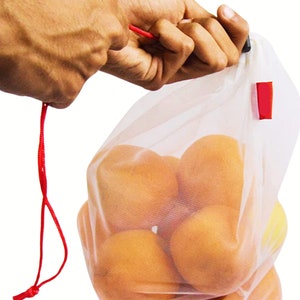 Set of 9 Reusable Produce Bags for Zero waste Grocery Shopping and Sustainable Living. Mesh Produce Bags For Vegetables and Fruits. image 6