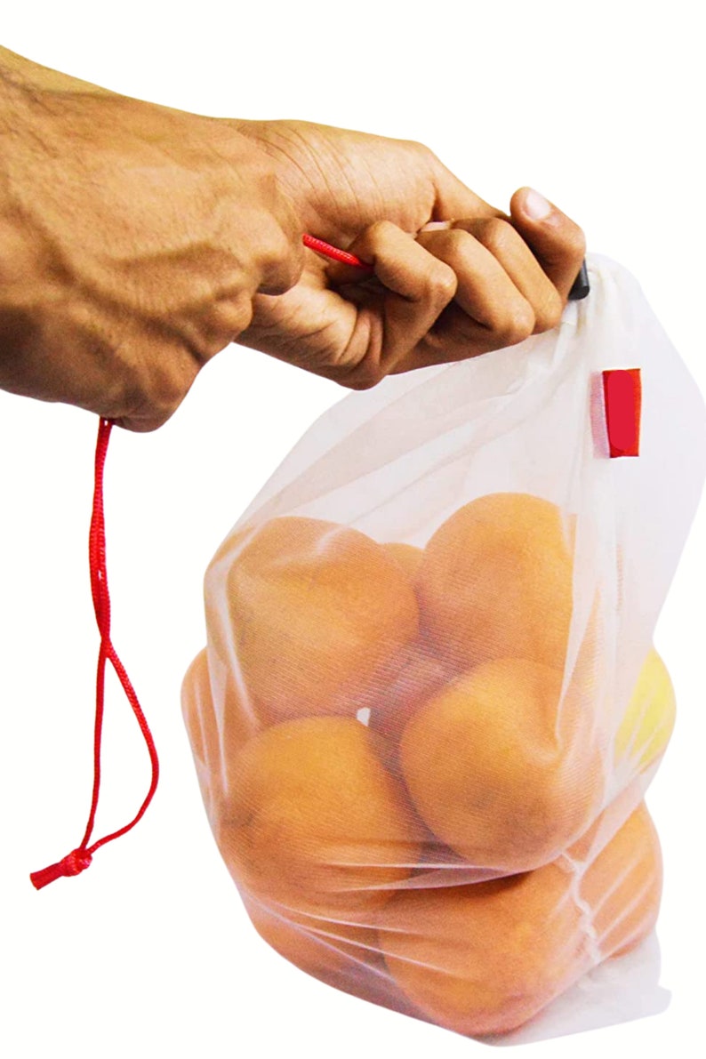 Set of 9 Reusable Produce Bags for Zero waste Grocery Shopping and Sustainable Living. Mesh Produce Bags For Vegetables and Fruits. image 6