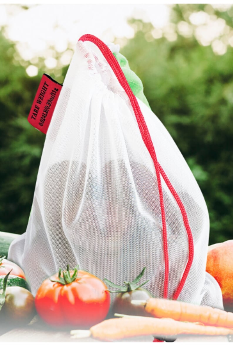 Set of 9 Reusable Produce Bags for Zero waste Grocery Shopping and Sustainable Living. Mesh Produce Bags For Vegetables and Fruits. image 4