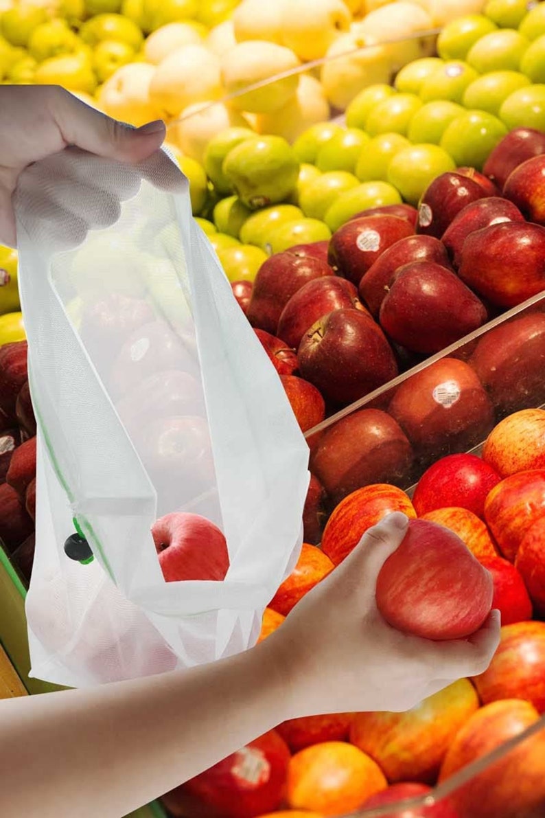 Set of 9 Reusable Produce Bags for Zero waste Grocery Shopping and Sustainable Living. Mesh Produce Bags For Vegetables and Fruits. image 8