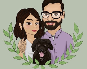 Custom Portrait, Custom Family Portrait Illustration, Personalized Family Portrait, Cartoon Portrait, Digital file
