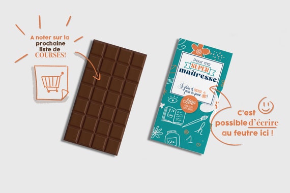 Etiquette autocollante pour tablette de chocolat - merci