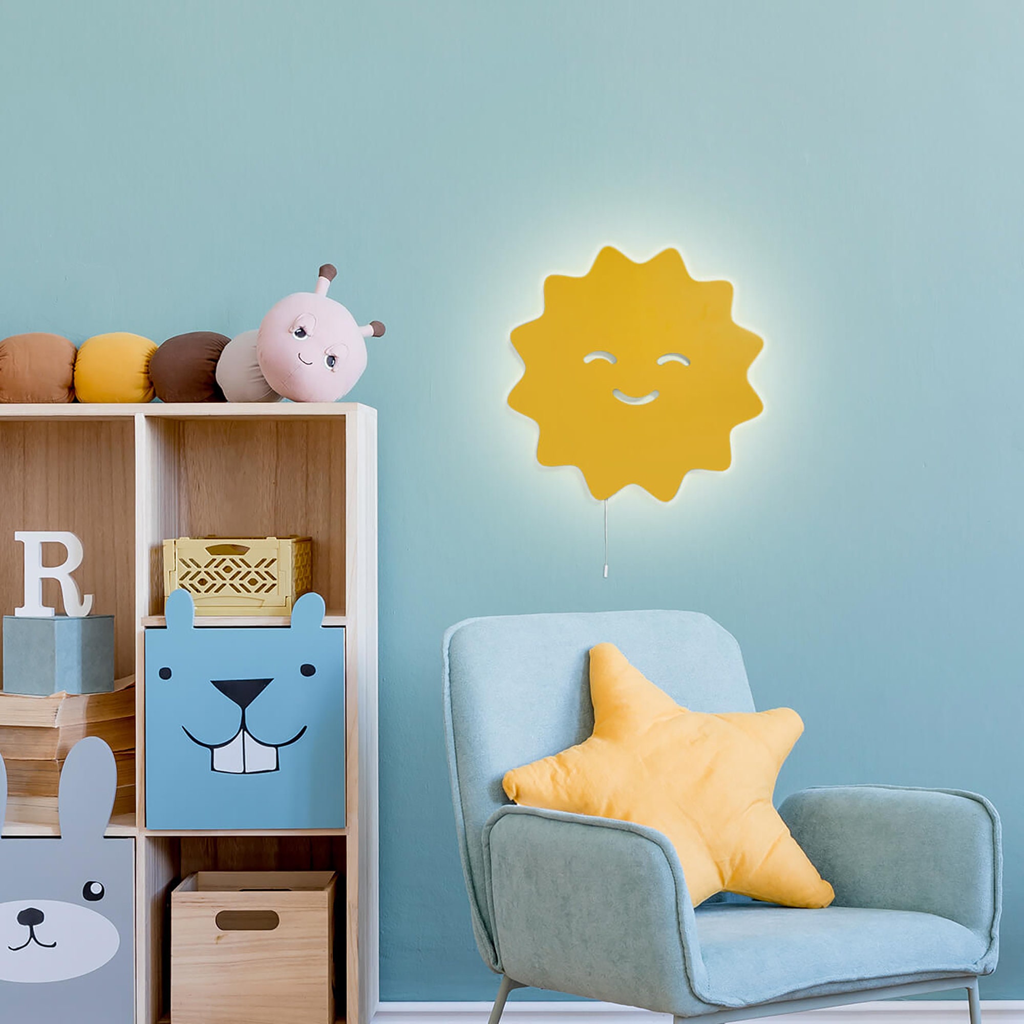 Sun Wall Night Light Kids Nursery Decor 9V LED Battery Etsy