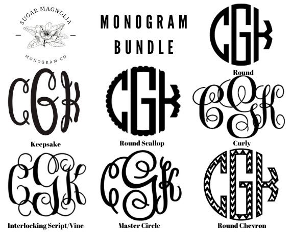 The Ultimate Monogram Bundle-Interlocking Script-7 Fonts & 15 Frames-…