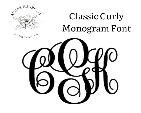 Monogram Font | Classic Curly Monogram Font |  monogram svg | Cricut …