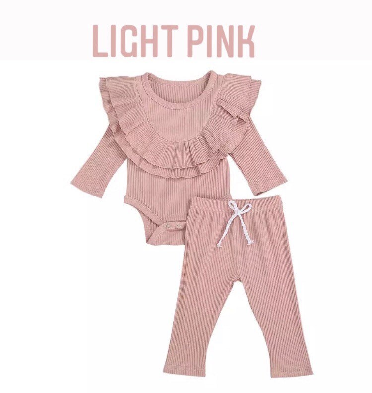 Baby Girl Lounge Set Baby Lounge Set Baby Ribbed Lounge Etsy