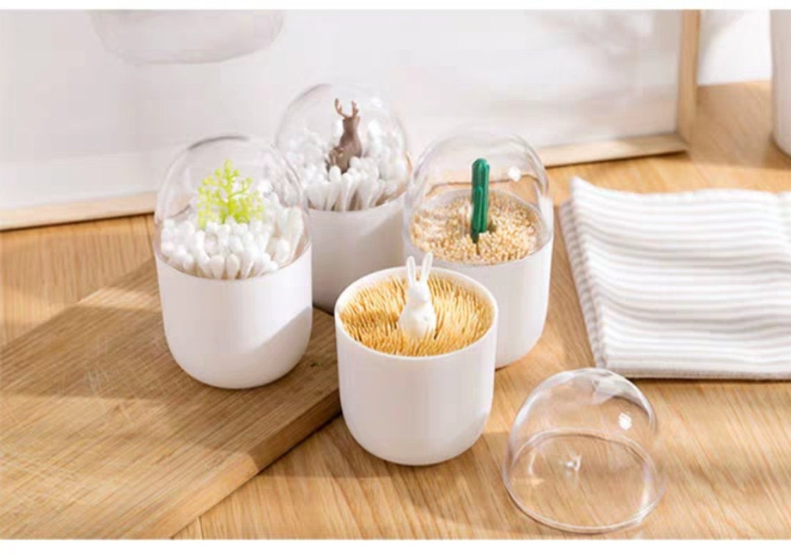 Winter Time Cotton Bud Holder Unusual Home Decor Centerpiece Etsy