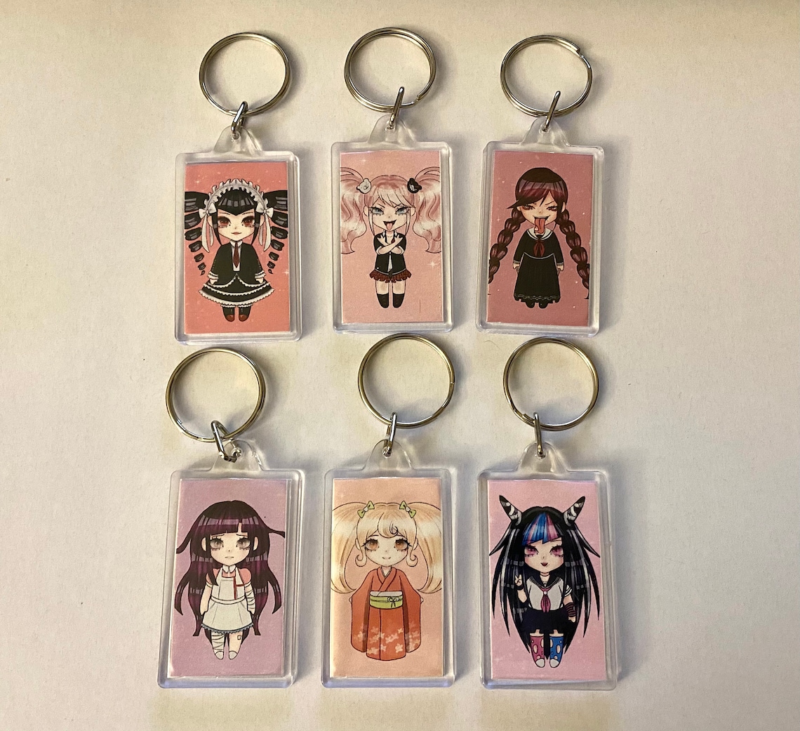 Danganronpa Anime Acrylic Keychain Bag Pendant Cosplay Keyring - Foto 4