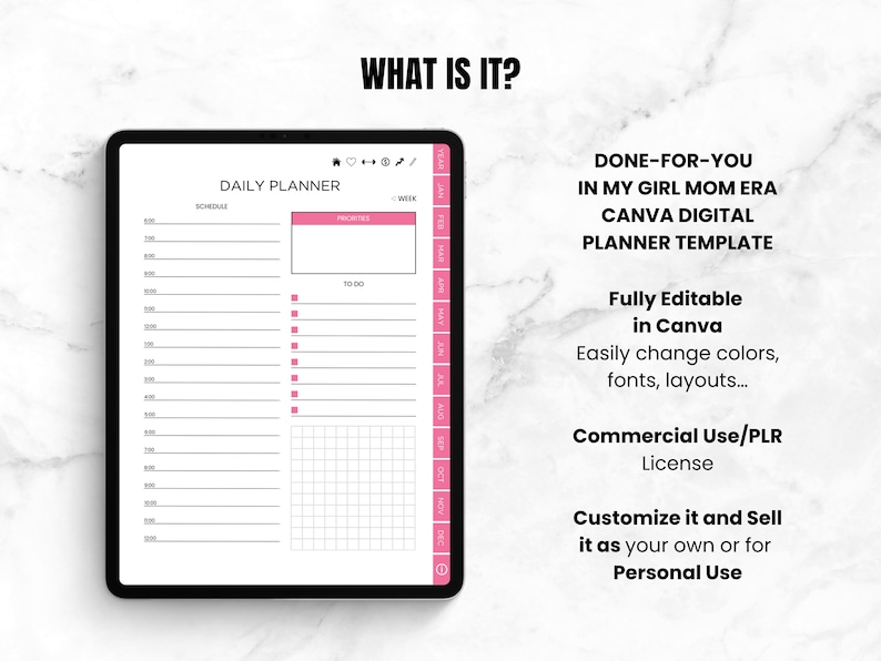 In My Girl Mom Era Self-care PLR Digital Planner Template Canva ...