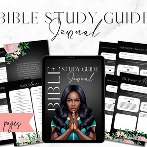 Bible Study Guide Canva Journal Template for women, PLR Bible Study Guide template, Bible Study Prompts, Commercial Use Journal