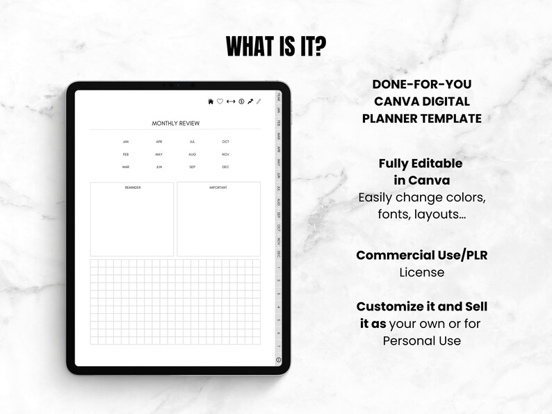 Resell Ultimate Canva Digital Planner Template, PLR Commercial Use