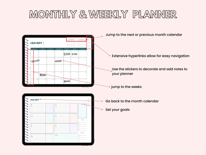 Canva 2024 DIGITAL Planner TEMPLATE Editable Canva Planner Etsy Australia