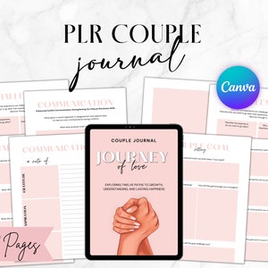 Couples & Relationship Guided Journal With Prompts 26 Editable Templates,  8.5x11 Canva KDP Planner Editable Interiors Bundle COMMERCIAL Use 