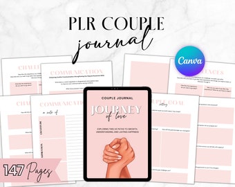 PLR Couple Journal, Editable Couple Journal Canva, Relationship Journal, Couple Journal with Prompts, Marriage Journal, Couple Journaling