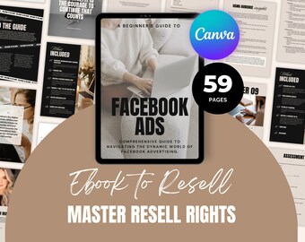 Master Reell Rights Dominar los anuncios de Facebook para guía para principiantes, PLR Ebook para revender, Curso de marketing digital con derechos de reventa, MRR