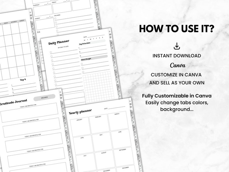 Remarkable 2 Digital Planner Template, Remarkable Canva Template ...