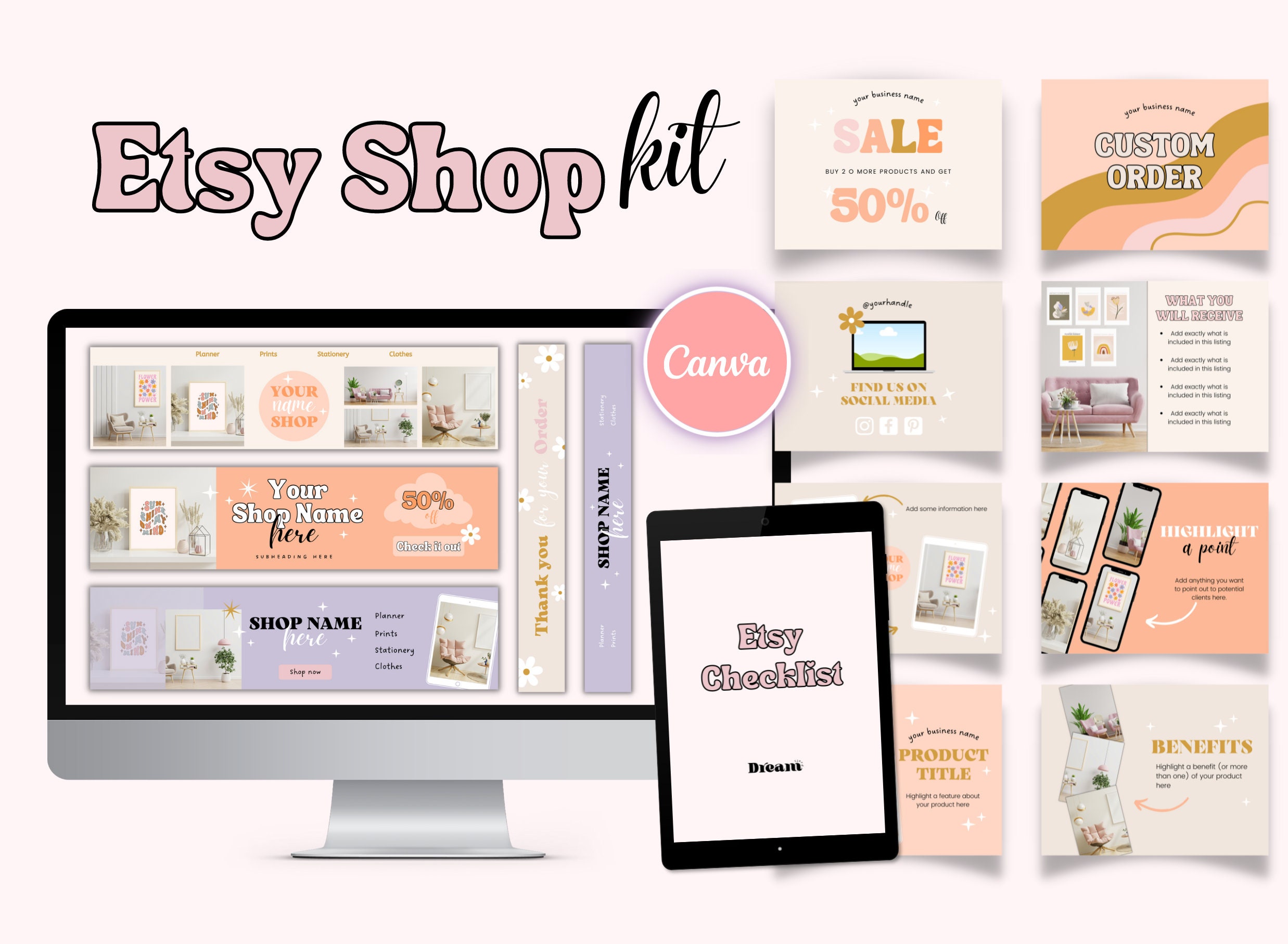 Etsy Shop Bundle Etsy Banner Templates Etsy Listing Photos Receipt Etsy Shop Bundle Etsy Banner Templates Etsy Listing Photos Receipt