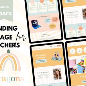 plr Teacher Website Template, Canva Website, Education Website Template, Landing page, Small Business Website template, Bio link website