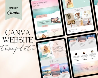 Canva Website Template, Blog theme Design, Blogger Profile, Website Design, Pink Theme, Small Business