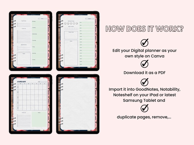 PLR Canva DIGITAL Planner TEMPLATE, Editable Canva Planner Template