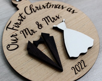 First Christmas as Mr. & Mrs. Personalized Christmas Ornament