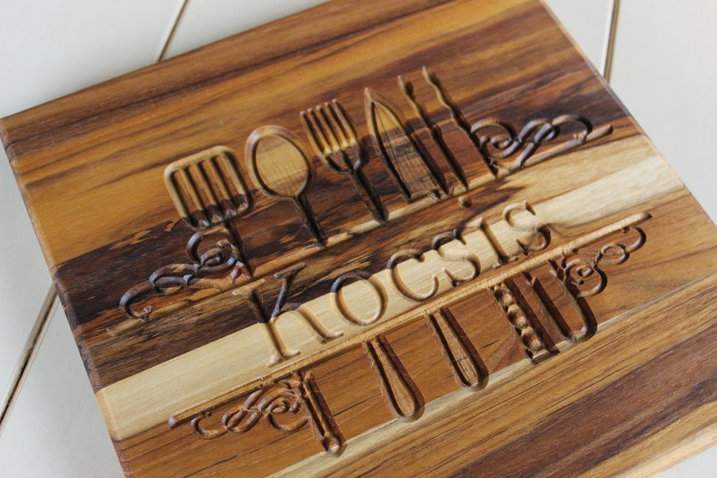 Custom Teak Butcher Block Cutting Board image 1