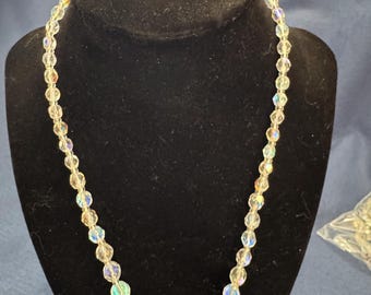 Sparkle Aurora Borealis Single Strand Necklace and Earrings
